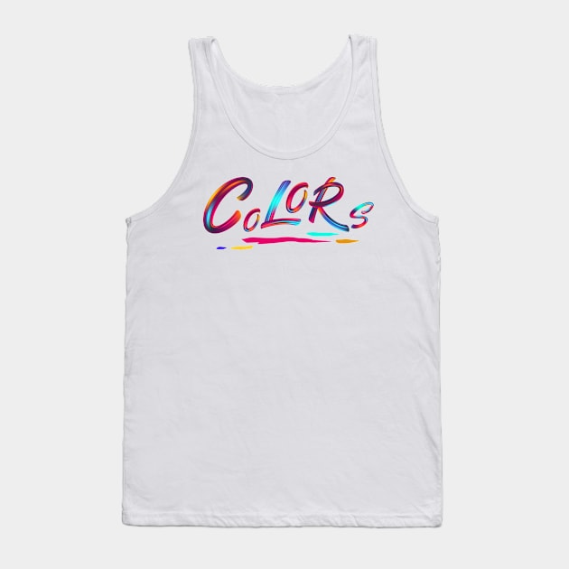 Colorful typography Tank Top by Introvert Home 